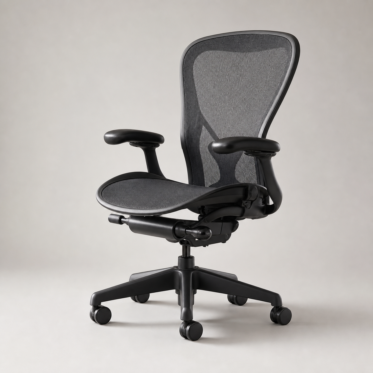 Renewed black mesh ergonomic task chair
